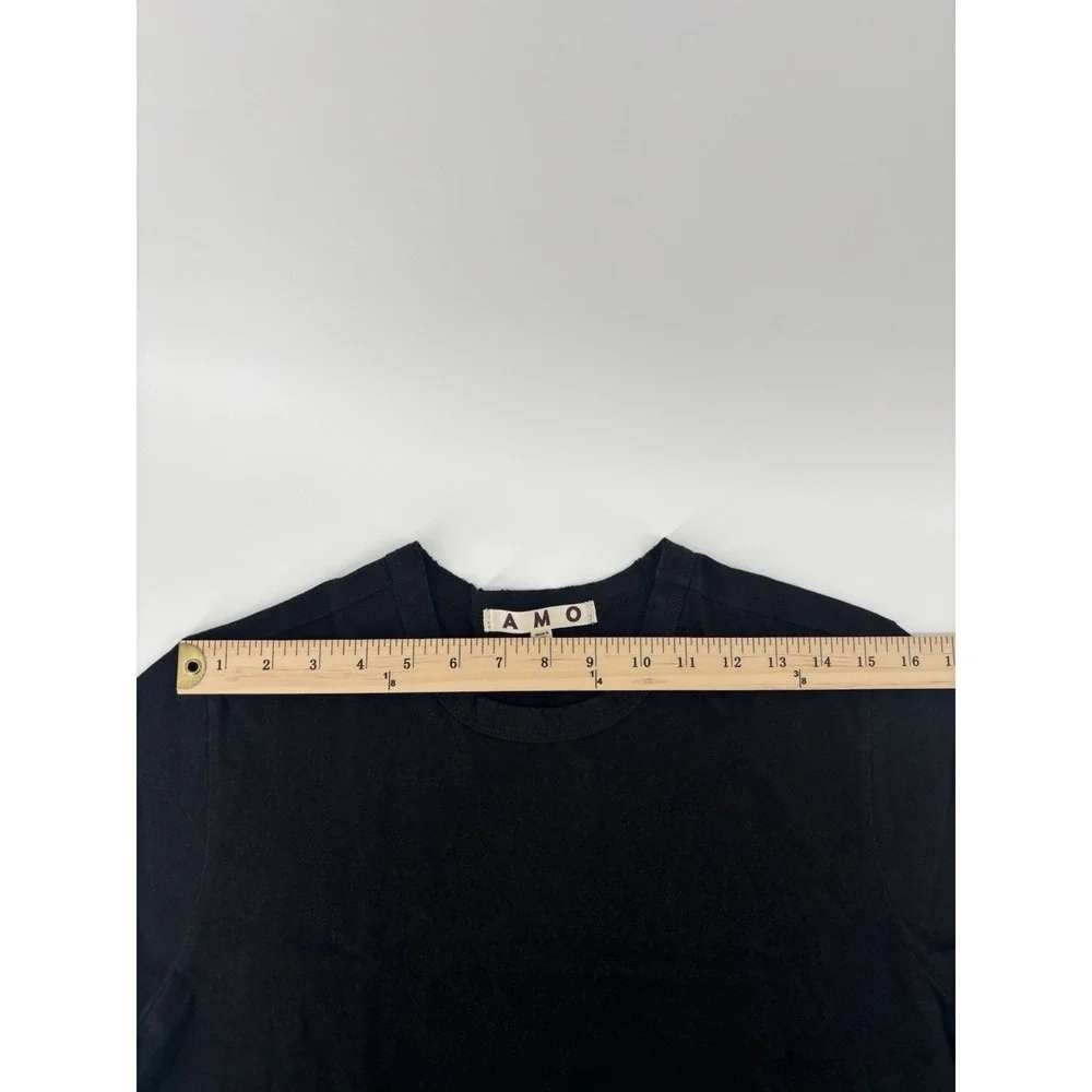 NWT AMO Love Tee Sz L Distressed Crewneck Classic Chic Momcore MSRP $108